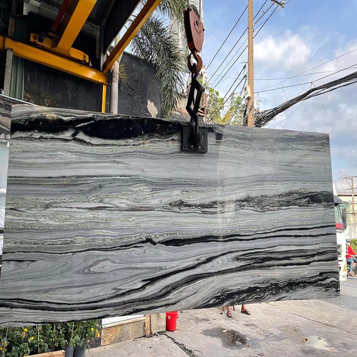 đá hoa cương marble onyx trắng vân xanh